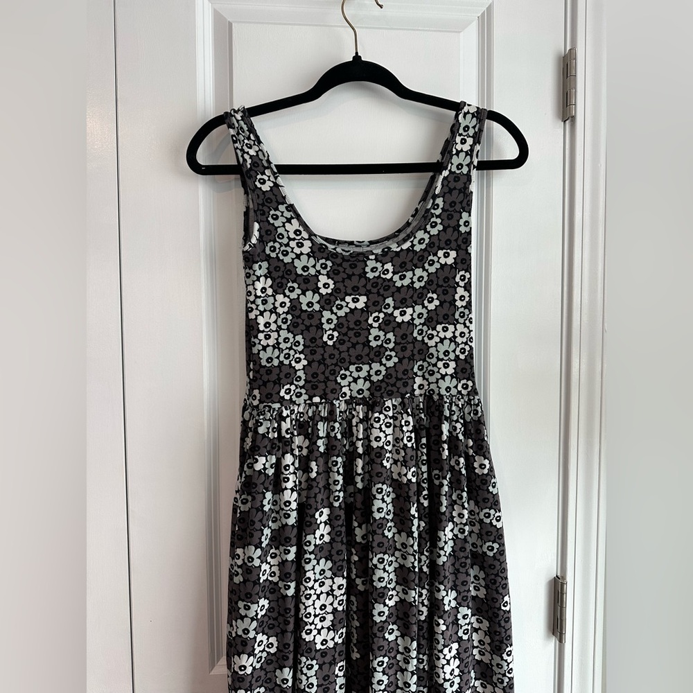 Anthropologie Black and White Floral Midi Dress - Picture 6 of 10